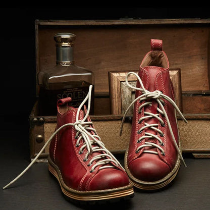 Robuuste Leer Sneakers met Stijlvol Outdoor Design