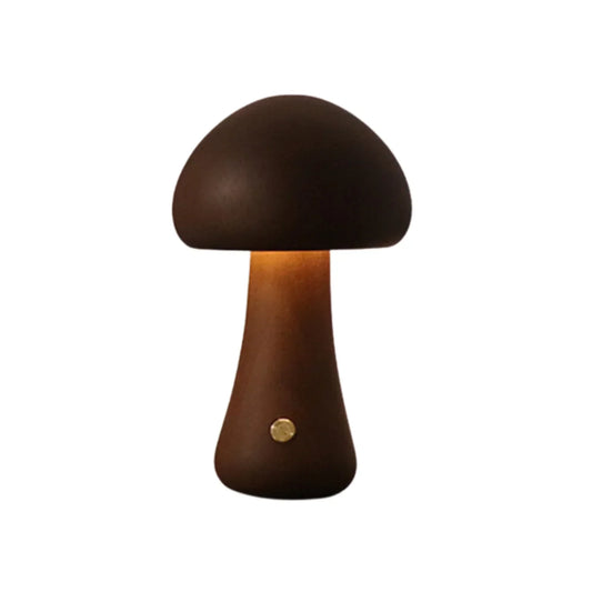 Houten Tafellamp Paddenstoel Vintage Stijl Dimbaar - Velinix