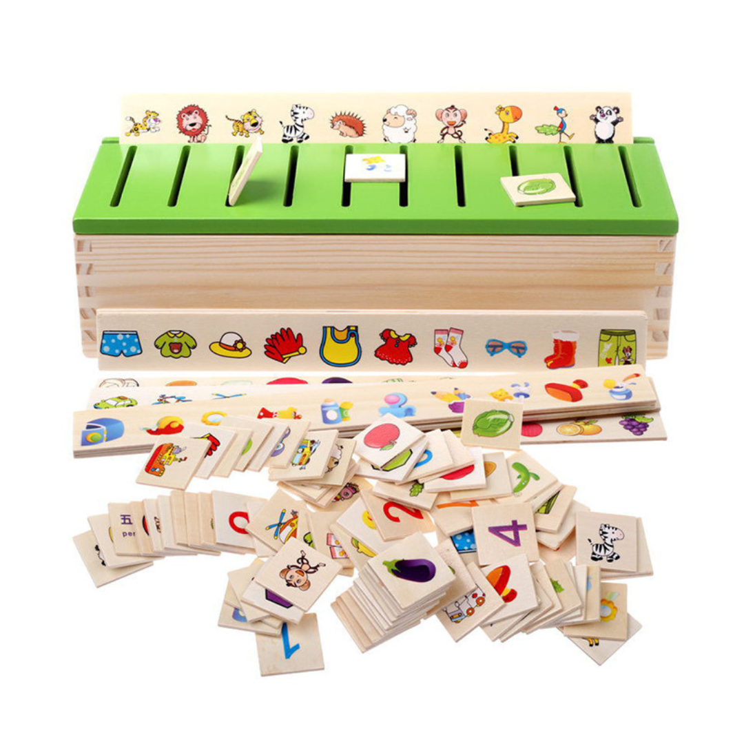 Houten Sorteringsdoos Montessori voor Kinderen Leer en Speel