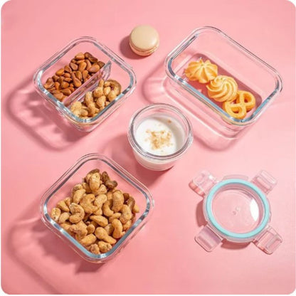 Glas Lunchbox Bento van Borosilicaat Glas Vakuum Isolatie