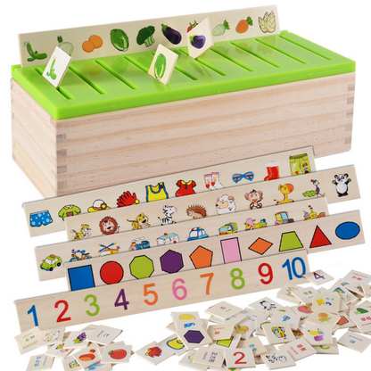 Houten Sorteringsdoos Montessori voor Kinderen Leer en Speel