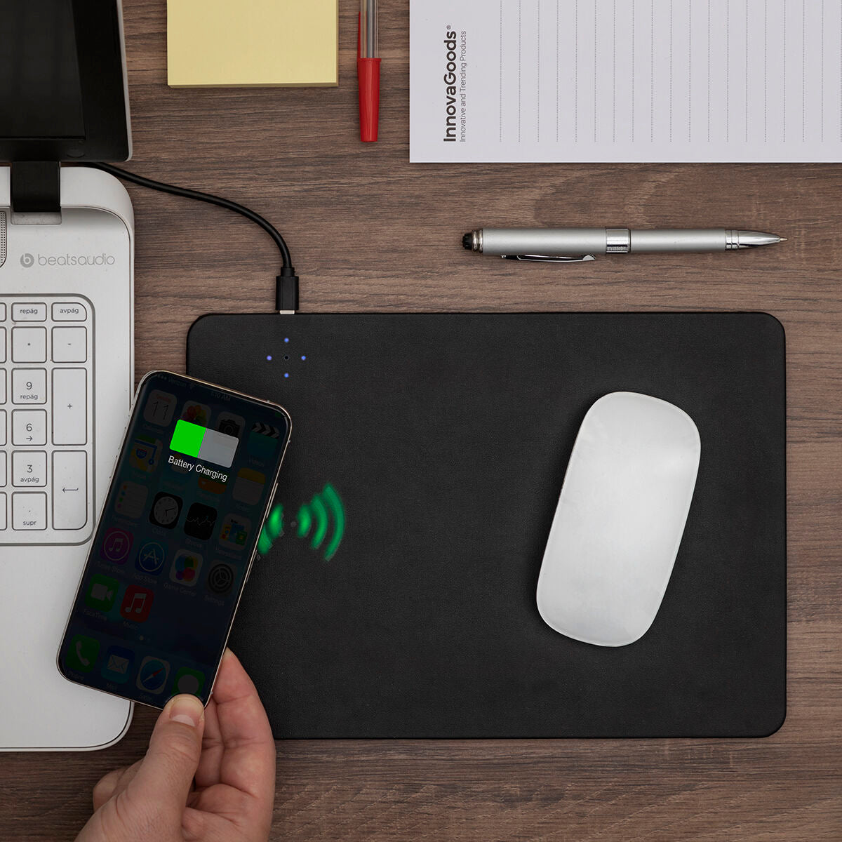 Draadloze Muismat Oplader voor Smartphone en Accessoires - Velinix