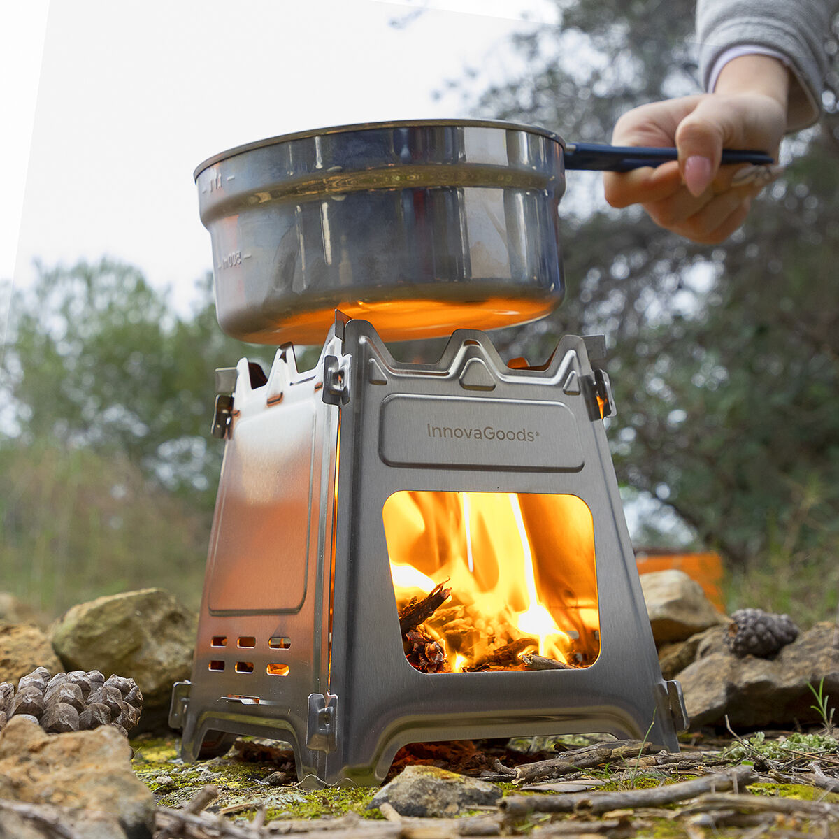 Campingfornuis Opvouwbaar Roestvrijstaal Buiten Koken
