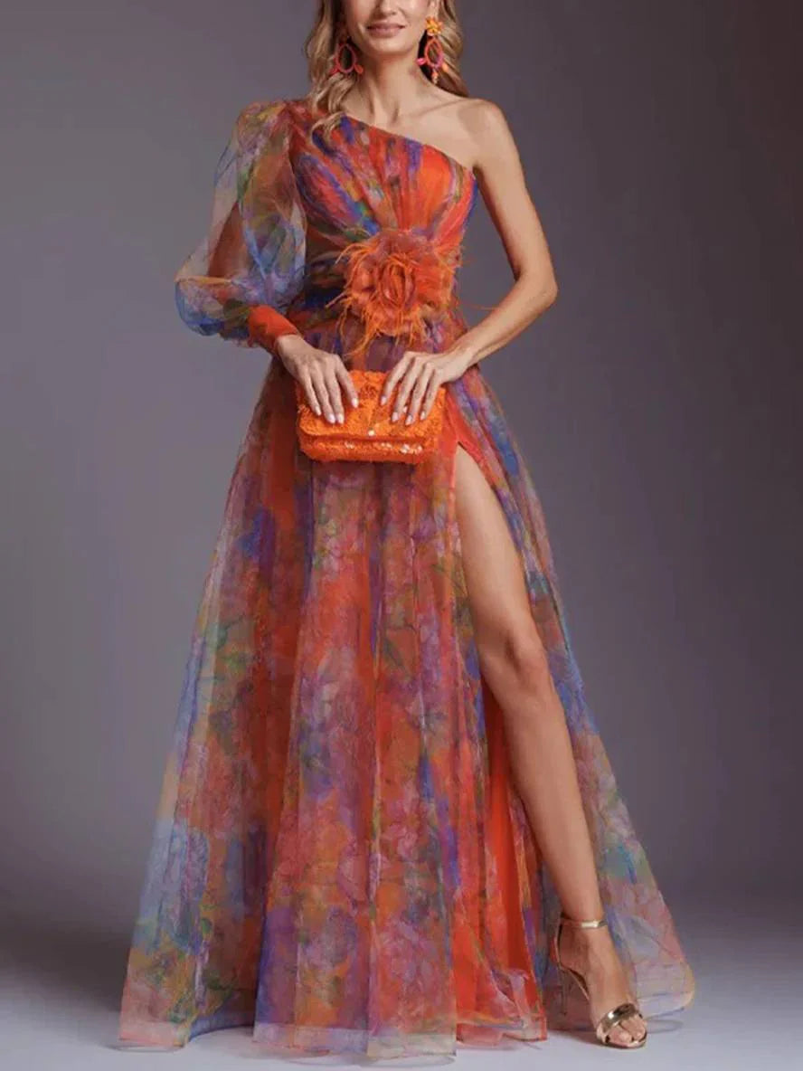 Valentina™ – Dames Galajurk met Glamoureuze Details en Hoge Split