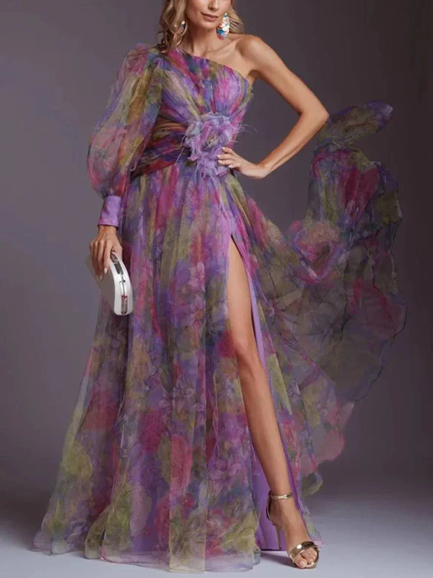 Valentina™ – Dames Galajurk met Glamoureuze Details en Hoge Split