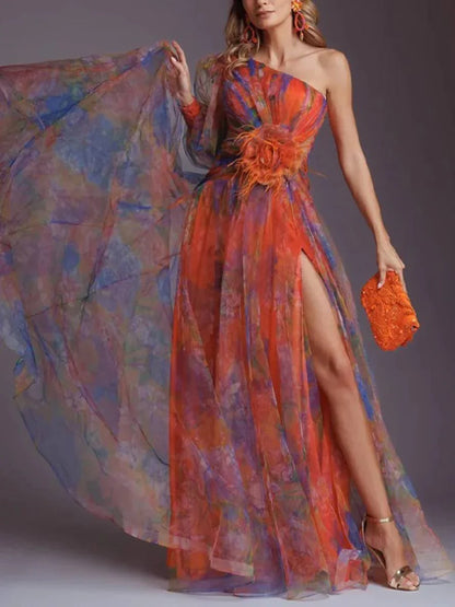 Valentina™ – Dames Galajurk met Glamoureuze Details en Hoge Split