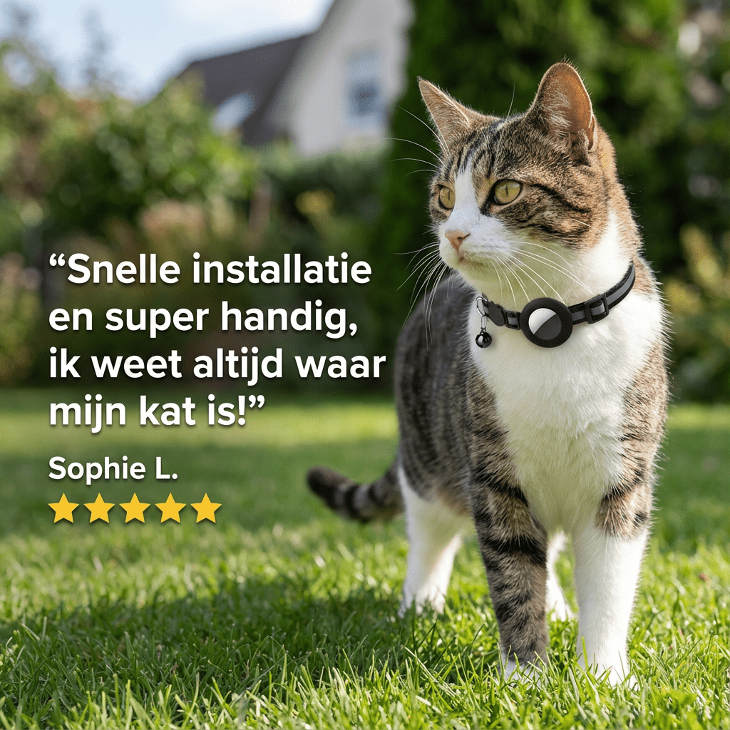 Velinix™ – GPS Halsband voor Kat Zonder Abonnement (iOS & Android)