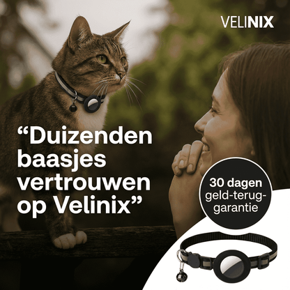 Velinix™ – GPS Halsband voor Kat Zonder Abonnement (iOS & Android)