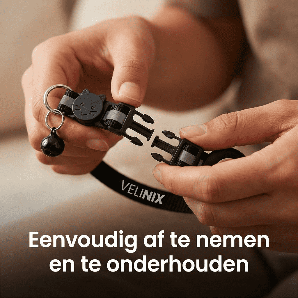 Velinix™ – GPS Halsband voor Kat Zonder Abonnement (iOS & Android)