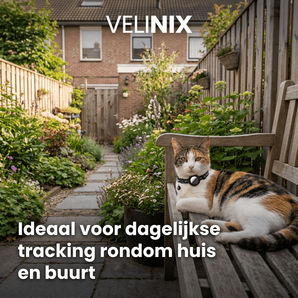 Velinix™ – GPS Halsband voor Kat Zonder Abonnement (iOS & Android)