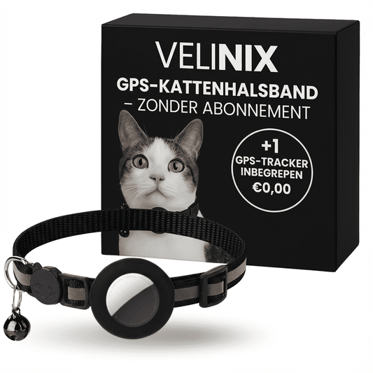 Velinix™ – GPS Halsband voor Kat Zonder Abonnement (iOS & Android)