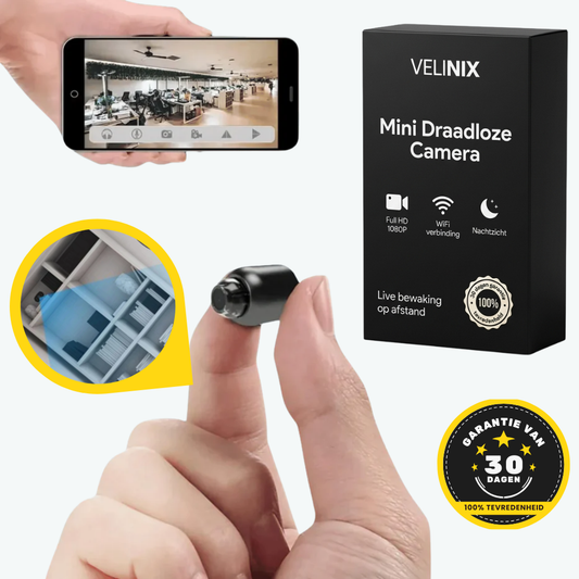 Velinix™ – Mini WiFi Beveiligingscamera met HD Opname