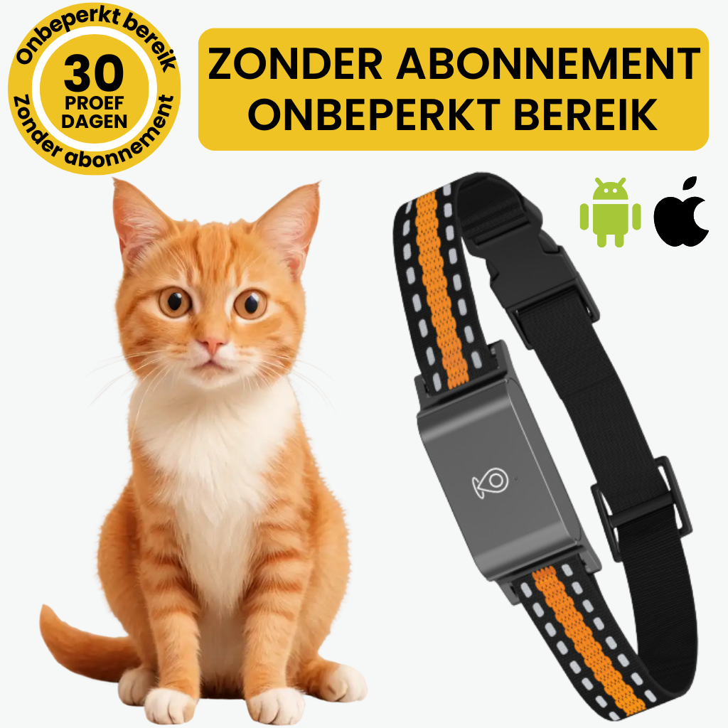 Velinix™ – GPS Halsband Kat Zonder Abonnement, Nauwkeurige & Onbeperkte Tracking