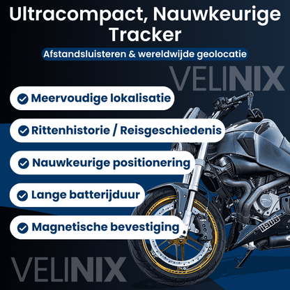 Velinix™ – Motor GPS Tracker Zonder Abonnement, Compact & Nauwkeurig
