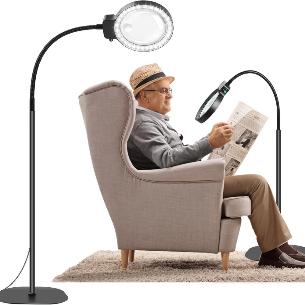 LED Vergrootlamp Zwanenhals met Acryl Lens voor Lezen en Werklicht - Velinix