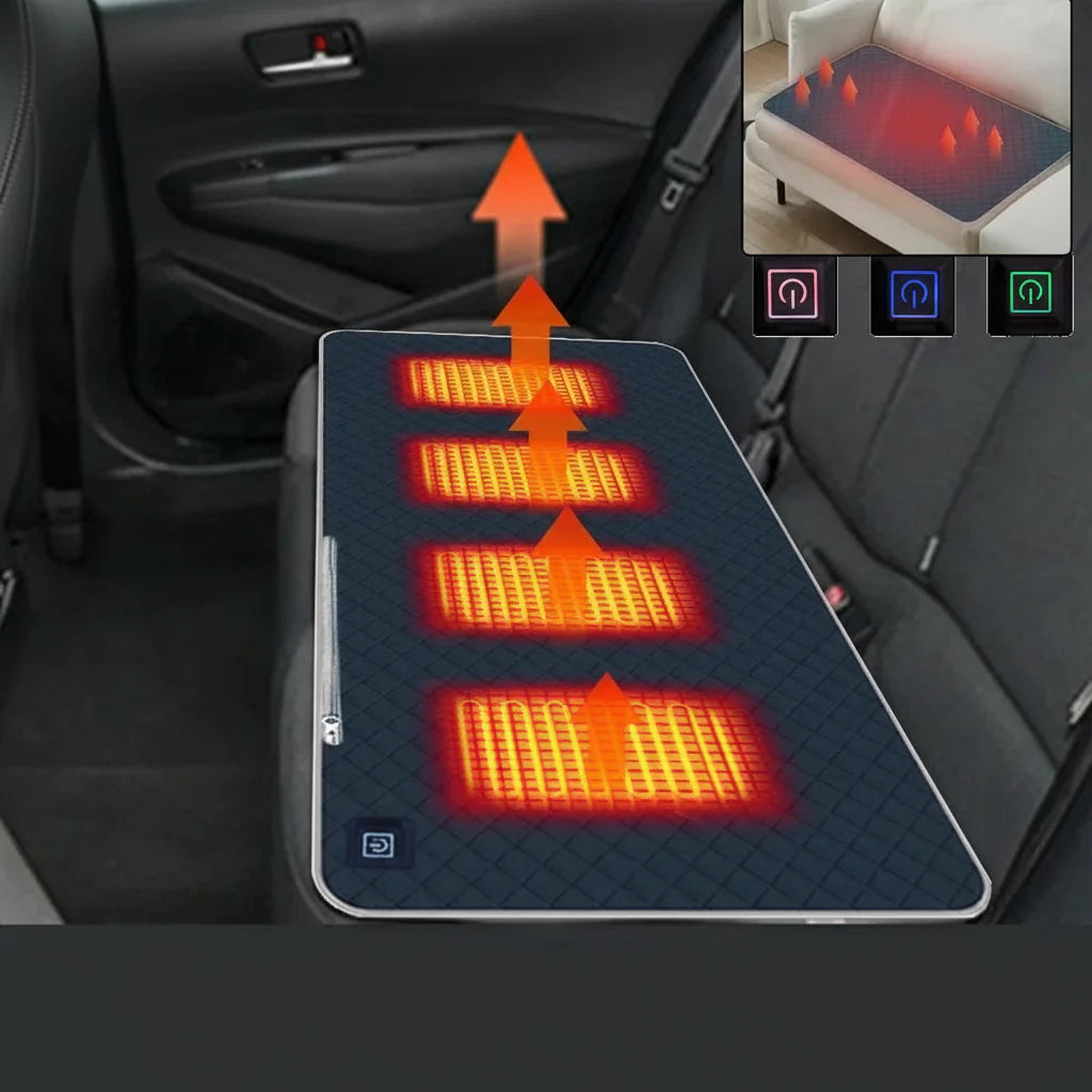 Verwarmd Kussen voor Buiten met USB en Type-C, 3 Temperatuurinstellingen, 4 Verwarmde Zones 1