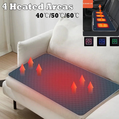 Verwarmd Kussen voor Buiten met USB en Type-C, 3 Temperatuurinstellingen, 4 Verwarmde Zones 2