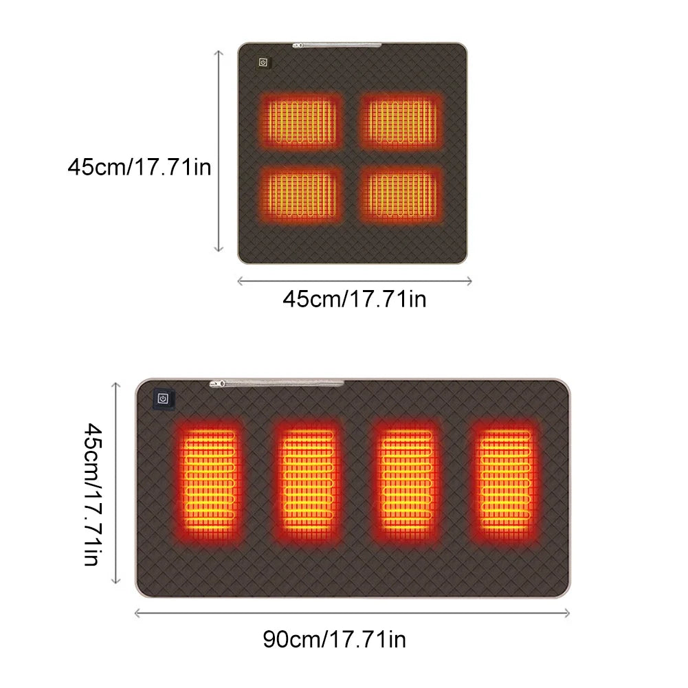 Verwarmd Kussen voor Buiten met USB en Type-C, 3 Temperatuurinstellingen, 4 Verwarmde Zones 5