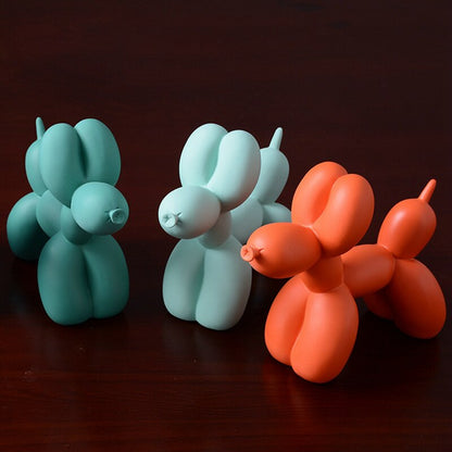 Kleurrijke Ballonhond Figuur, Handgemaakt Polyresin, 20 cm