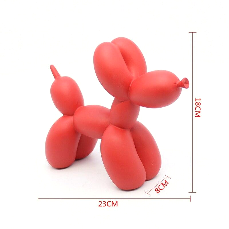 Kleurrijke Ballonhond Figuur, Handgemaakt Polyresin, 20 cm