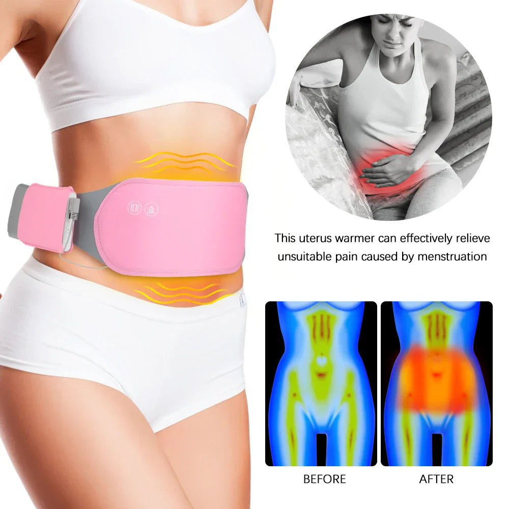 Vibrations-Heizgürtel für Menstruationsschmerzen mit Wärme und Massage, tragbar 2