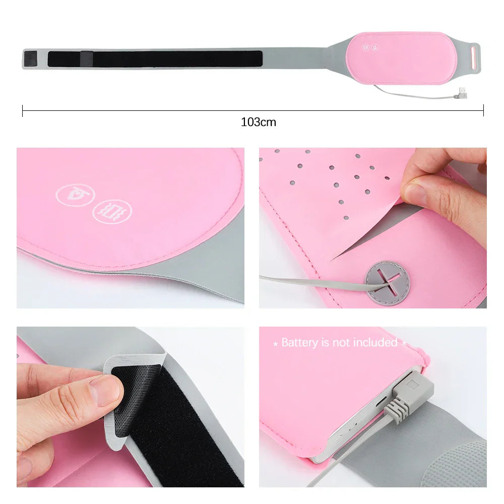 Vibrations-Heizgürtel für Menstruationsschmerzen mit Wärme und Massage, tragbar 4
