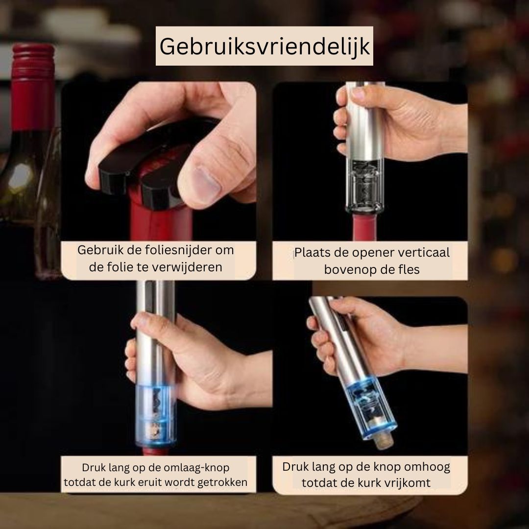 Wijnopener Automatisch Snel en Makkelijk