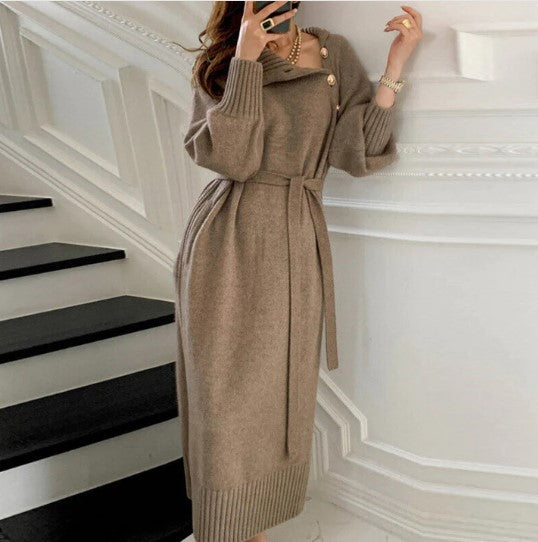 Violetta™ – Dames Jurk van Wol met Elegante Pasvorm en Warmte