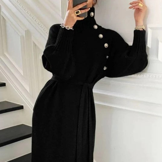 Violetta™ – Dames Jurk van Wol met Elegante Pasvorm en Warmte