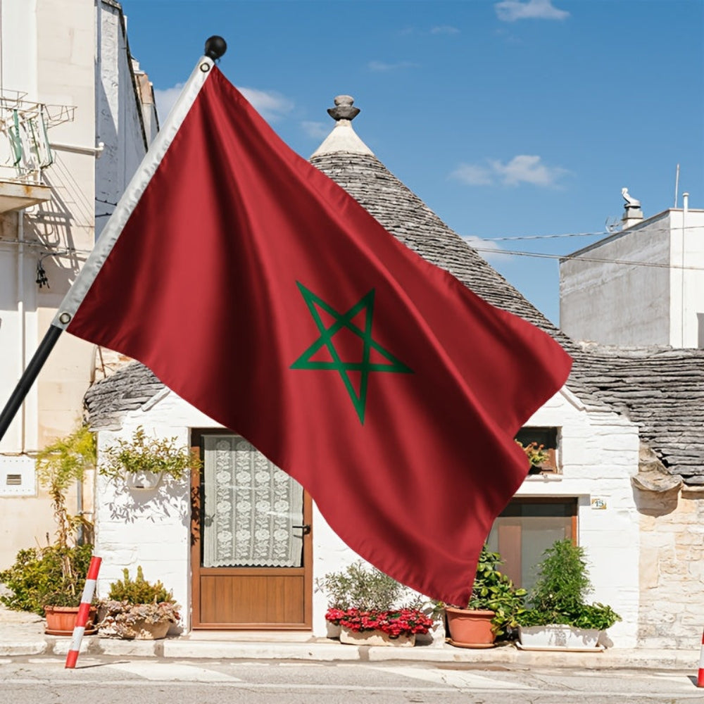 Marokko Vlag Polyester Nationale Decoratie Binnen en Buiten - Velinix