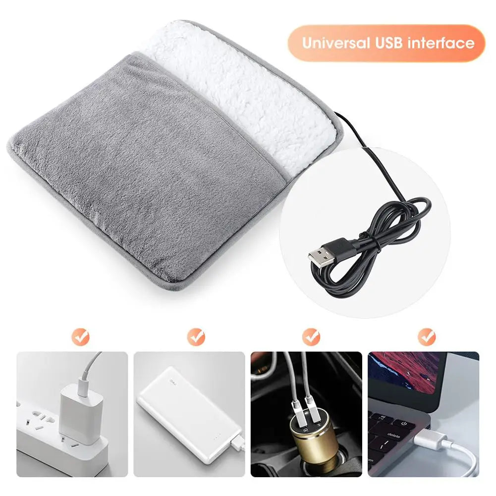 Voetverwarmingskussen met USB-oplader, Pluche, Wasbaar, voor Thuisgebruik 5