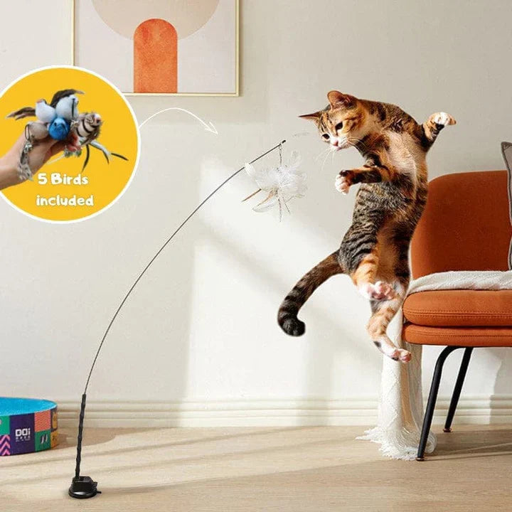 Kat Speelgoed Realistische Vogel Bewegingen Veilig Interactief - Velinix
