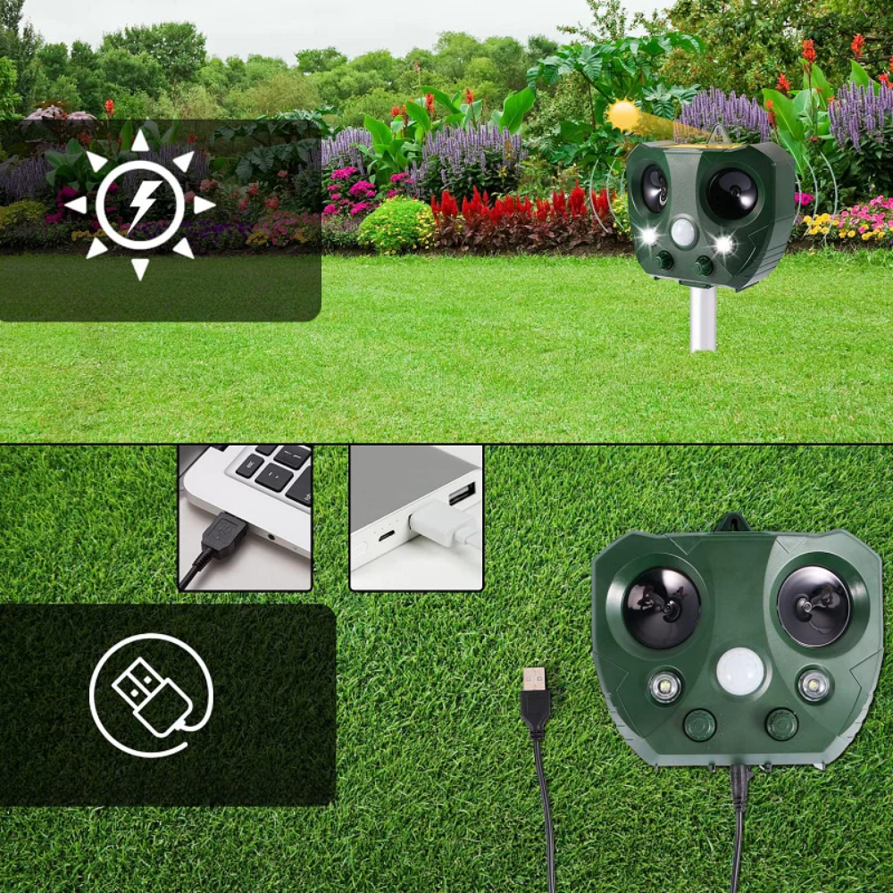 Ultrasone Vogelverjager LED voor de Tuin Zonne-energie