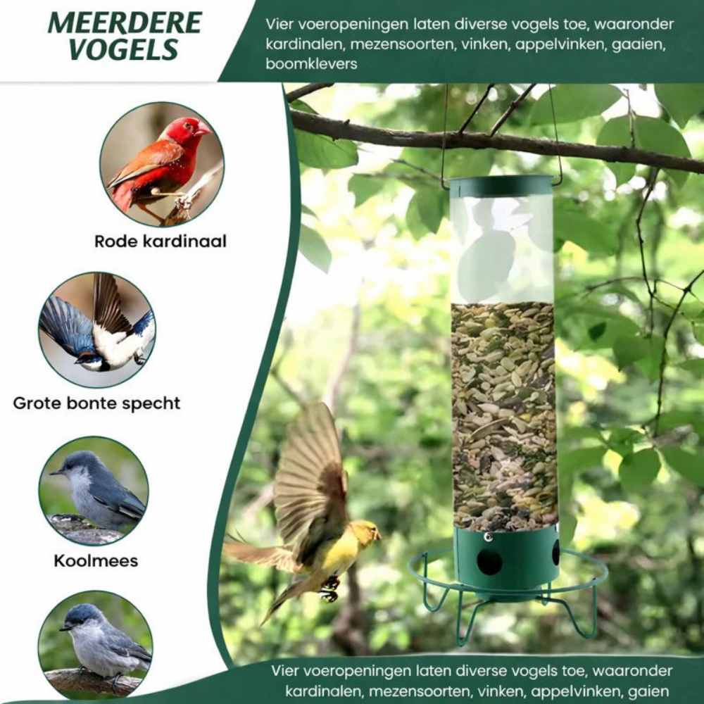 Eekhoornbestendig Vogelvoederhuis Metaal Hangend voor Tuin