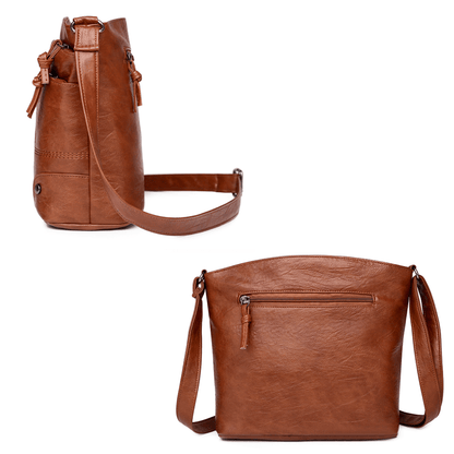 Voli Vintage Leren Schoudertas Dames - Tijdloze Stijl & Functionaliteit