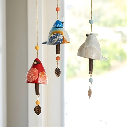 Keramische Wanddecoratie Windgong Handgemaakt Vogelvorm