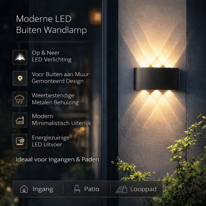 LED Wandlamp Buiten Modern Metaal Waterdicht