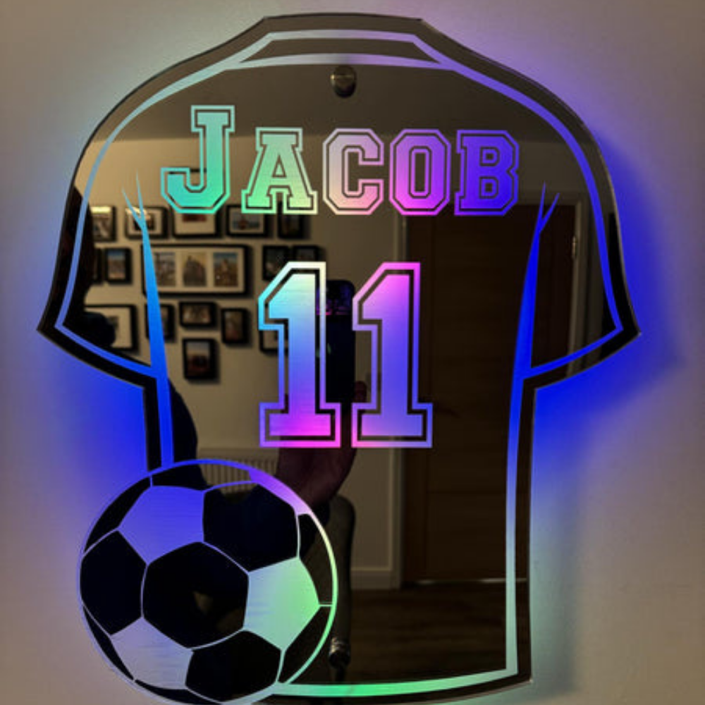 Voetbal Wandlamp Gepersonaliseerd LED Nachtlicht Acryl - Velinix
