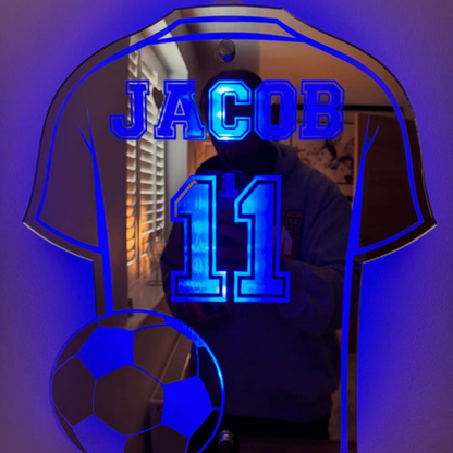 Voetbal Wandlamp Gepersonaliseerd LED Nachtlicht Acryl