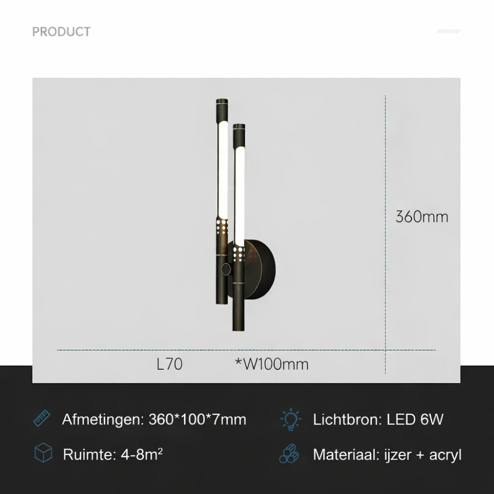 LED Wandlamp Metaal Modern Design Sfeer Verlichting