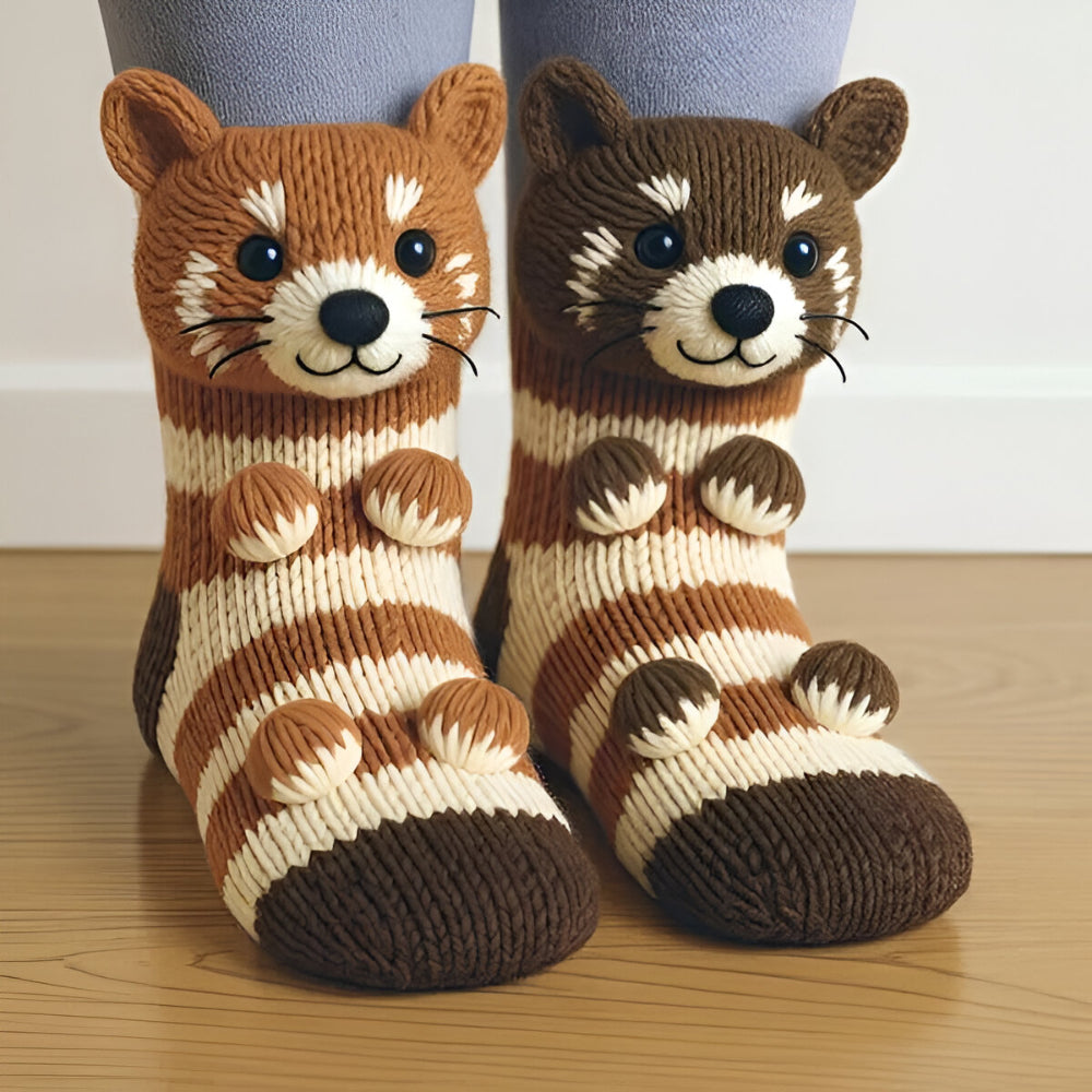 Warme Pluche Sokken Dierendesign Antislip Zacht