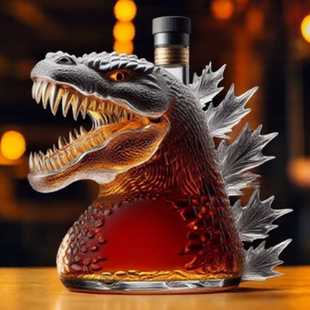 Whiskey Karaf met Dinosaurus Decoratie Glas - Velinix