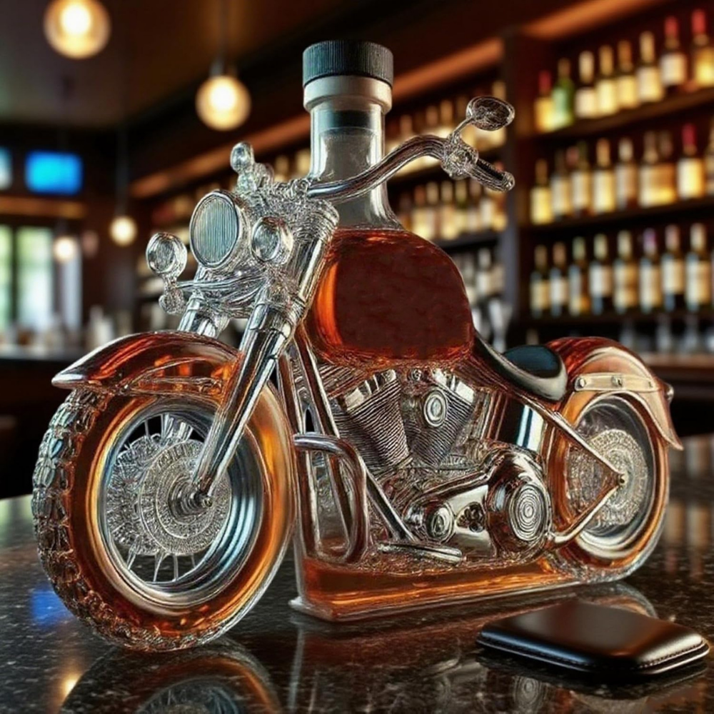 Whiskey Karaf Zwaar Glas Met Motor Ontwerp Decoratie - Velinix