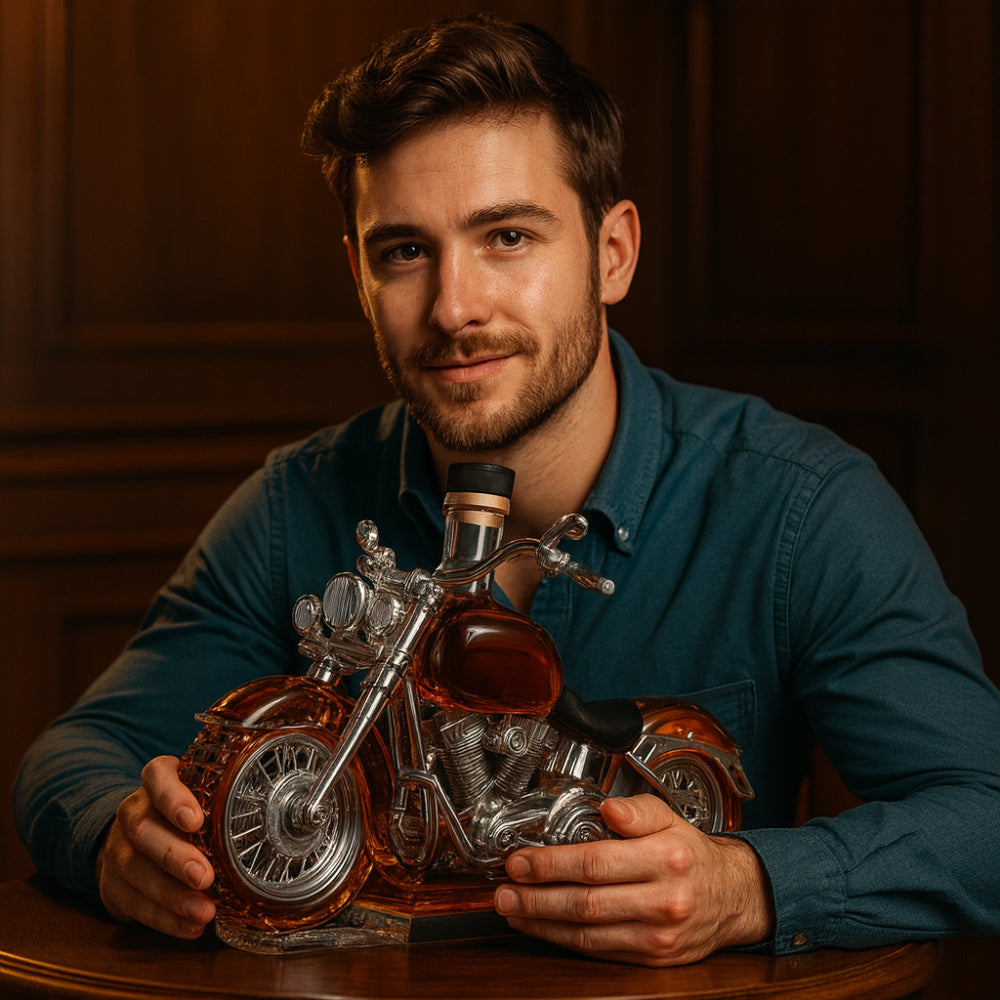 Whiskeykaraf met Motorfiets Ontwerp Glas Barfles - Velinix