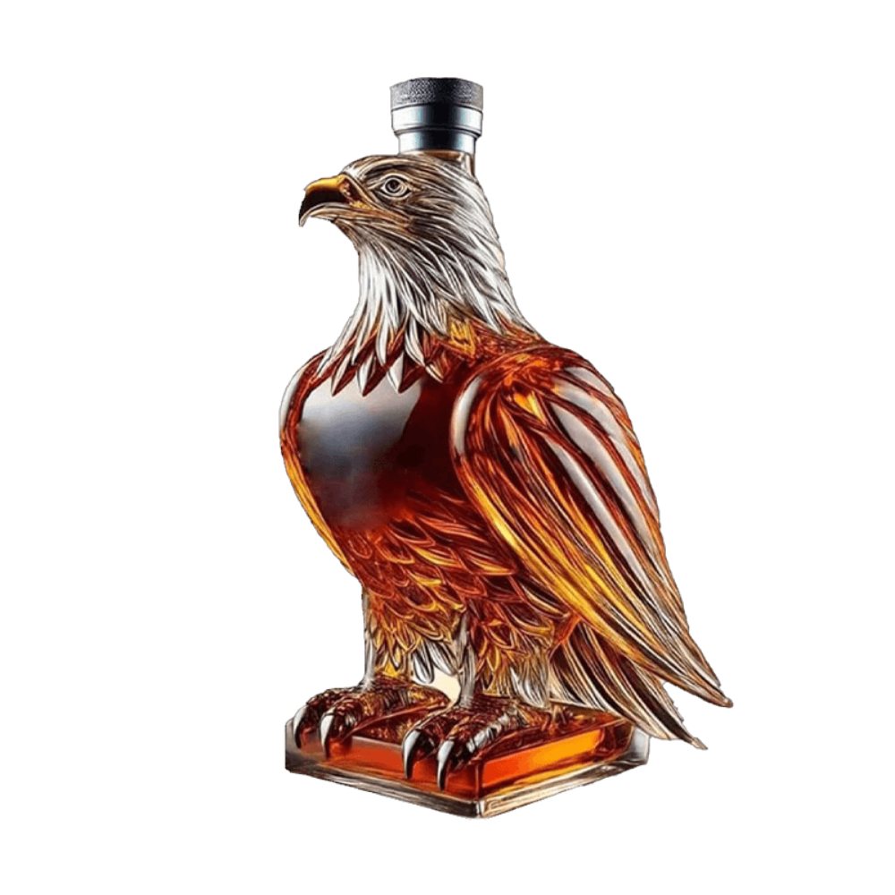 Whisky Karaf met 6 Glazen en Adelaar Decoratie