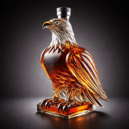 Whisky Karaf met 6 Glazen en Adelaar Decoratie