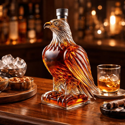 Whisky Karaf met 6 Glazen en Adelaar Decoratie - Velinix
