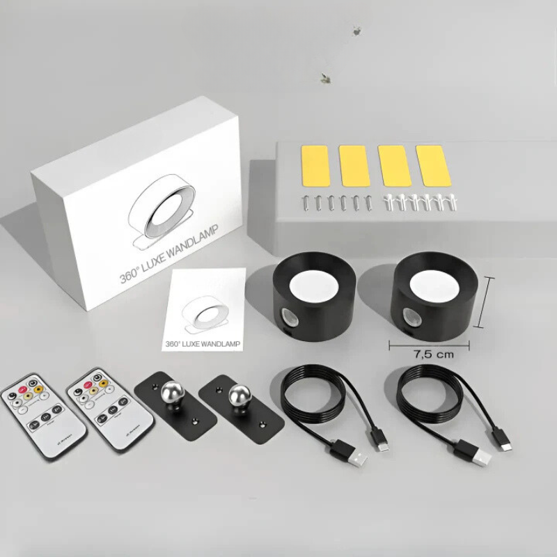 LED Wandlamp Dimbaar Draadloos 360° Draaibaar