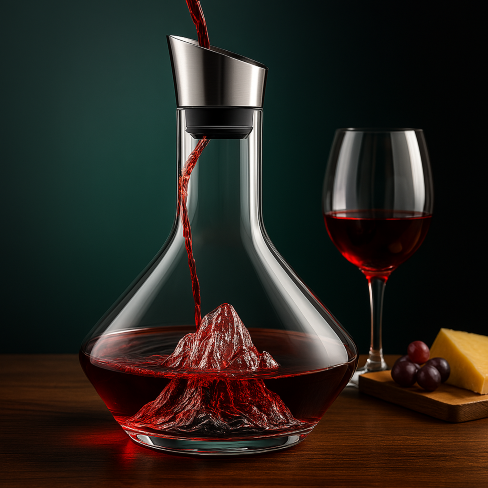 Wijnkaraf Moderne Glazen Decanteer Karaf voor Wijn Beluchten - Velinix