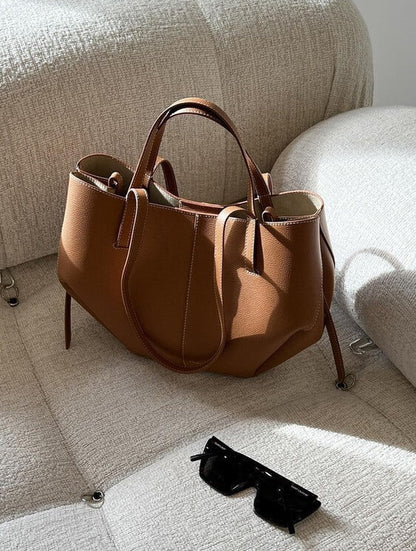 Leren Dames Schoudertas Vintage Stijl Ruim